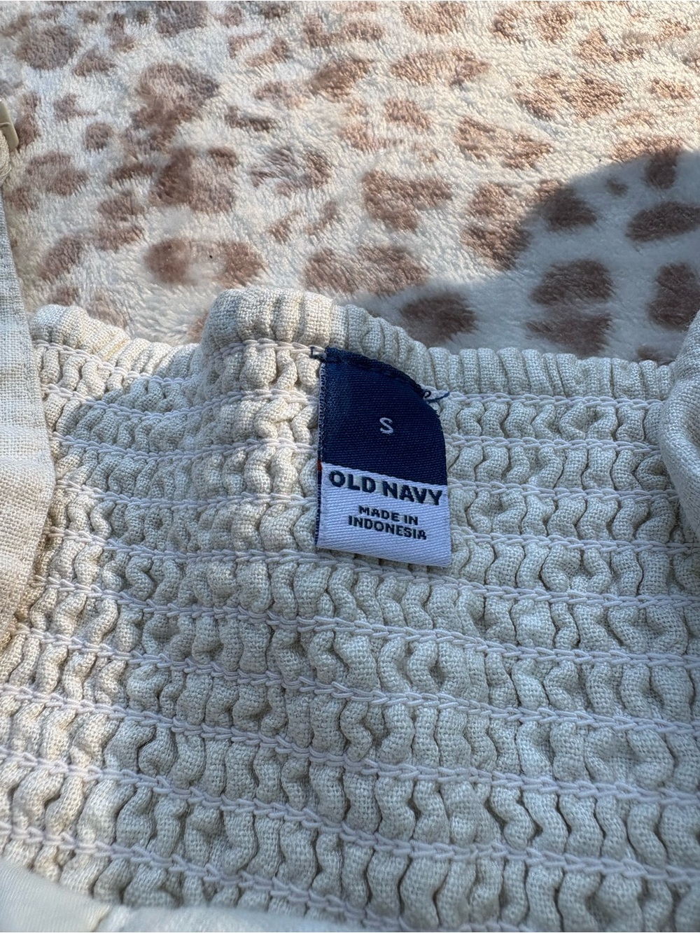 Old Navy Size Small Cream Striped Linen Blend Romper - Picture 3 of 8